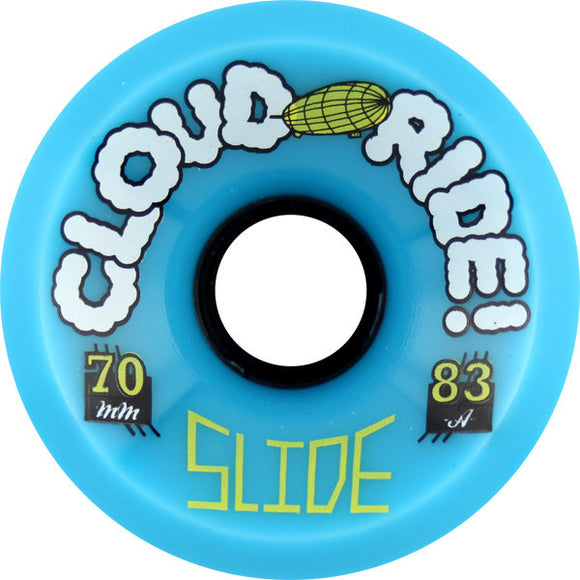 Cloud Ride Slide Cyan Longboard Wheels - 70mm 83a (Set of 4) - Universo Extremo Boards