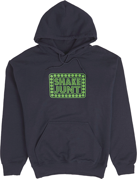 Shake Junt Box Logo Hooded Sweatshirt - MEDIUM Navy/Green