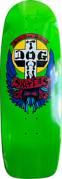 Dogtown Bull Dog 70s Rider Skateboard Deck -10x30.57 Lime Dip DECK ONLY