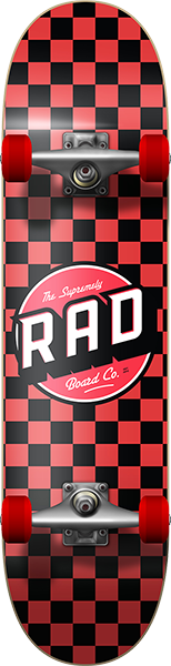 Rad Checker Complete Skateboard -7.75 Black/Red 