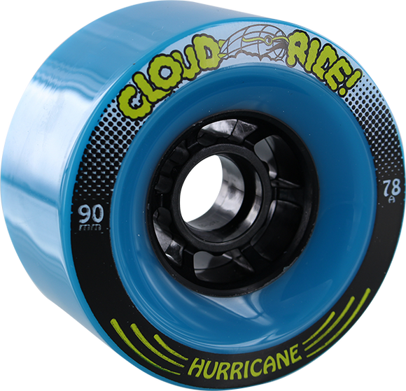 Cloud Ride! Hurricane Cruiser 90mm 78a Blue Longboard Wheels (Set of 4)