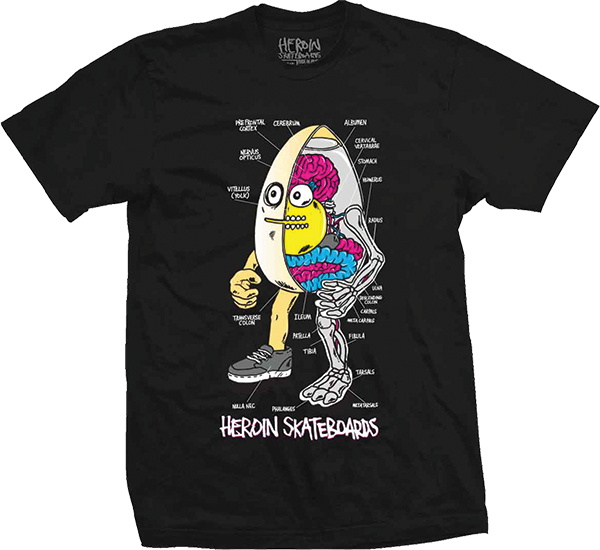 Heroin Anatomy Of An Egg T-Shirt - Size: SMALL Black