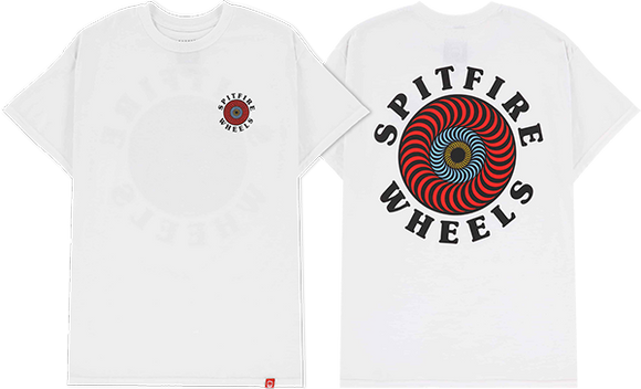 Spitfire OG Classic Fill T-Shirt - Size: LARGE White/Red/Multi