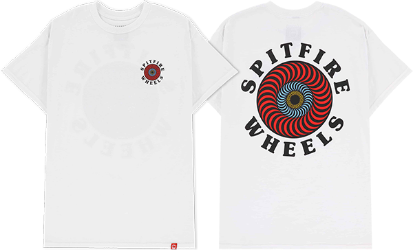 Spitfire OG Classic Fill T-Shirt - Size: SMALL White/Red/Multi