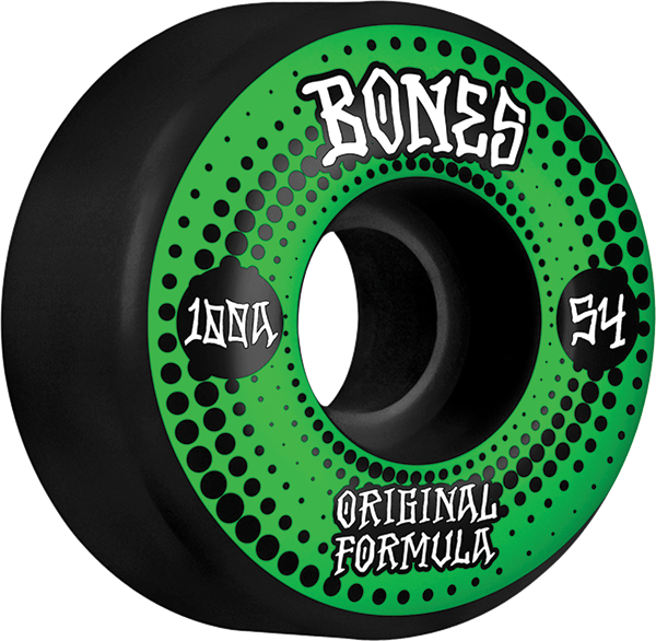 Bones Wheels 100'S Og V4 Originals 54mm 100a Black Skateboard Wheels (Set of 4)