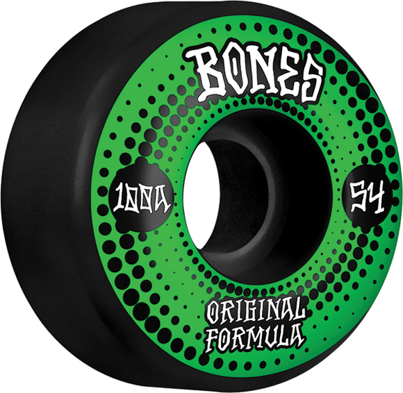Bones Wheels 100'S Og V4 Originals 54mm 100a Black Skateboard Wheels (Set of 4)