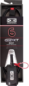 Ocean and Earth One xT Big Reef Quick Release Surfboard Leash - 6' Black 