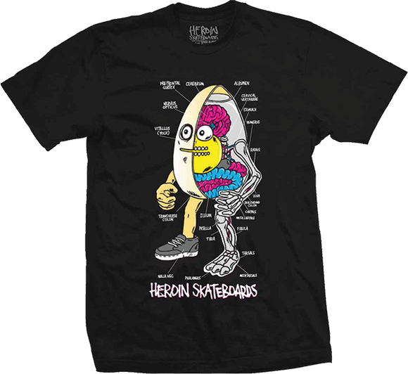Heroin Anatomy Of An Egg T-Shirt - Size: X-LARGE Black