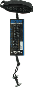 Block Pro Coiled Bicept Bodyboard Surfboard Leash - S-Black 