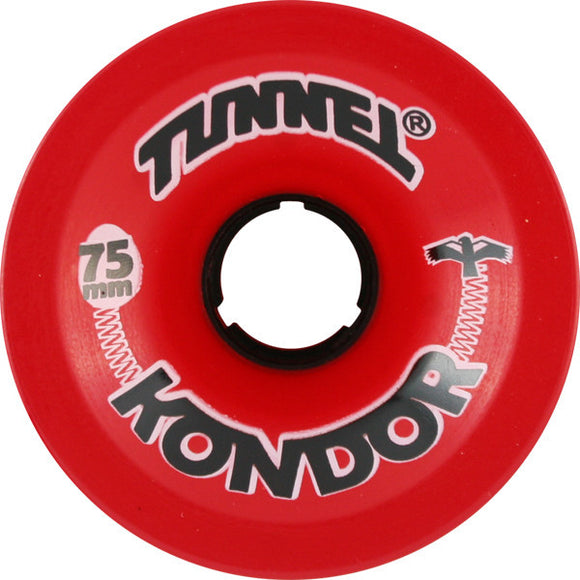 Tunnel Kondor 75mm 78a Trans.Red Skateboard Wheels (Set of 4) - Universo Extremo Boards