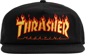 Thrasher Flame Embroidered Skate HAT - Adjustable Black 