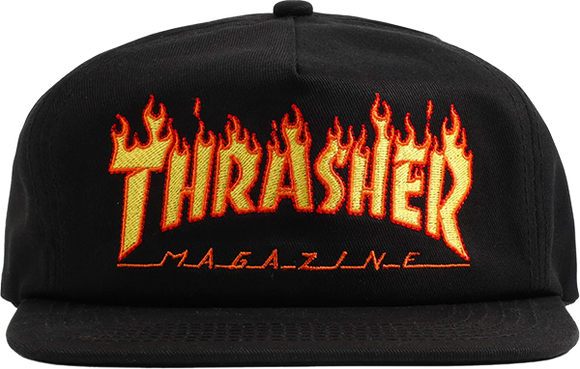 Thrasher Flame Embroidered Skate HAT - Adjustable Black 