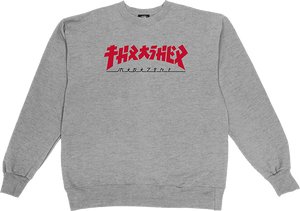 Thrasher Godzilla Crew Sweatshirt - X-LARGE Lt.Steel