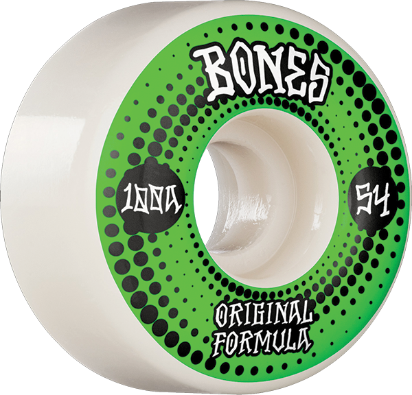 Bones Wheels 100'S Og V4 Originals 54mm 100a White Skateboard Wheels (Set of 4)