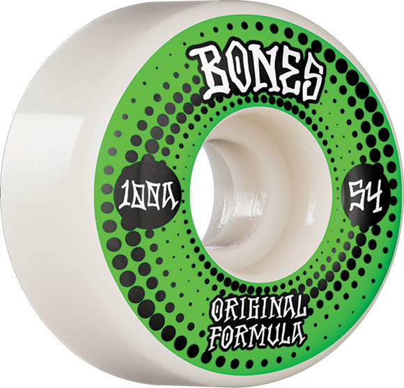 Bones Wheels 100'S Og V4 Originals 54mm 100a White Skateboard Wheels (Set of 4)