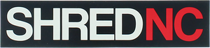Shred Stickers Printed Shred Nc 6.5x1.5 Black/White/Red