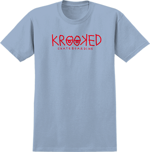 Krooked Krooked Eyes T-Shirt - Size: SMALL Lt.Blue/Red