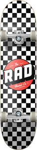 Rad Checker Complete Skateboard -7.75 White/Black W/Red 