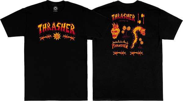 Thrasher Sketch T-Shirt - Size: MEDIUM Black
