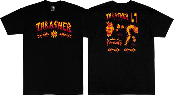Thrasher Sketch T-Shirt - Size: MEDIUM Black