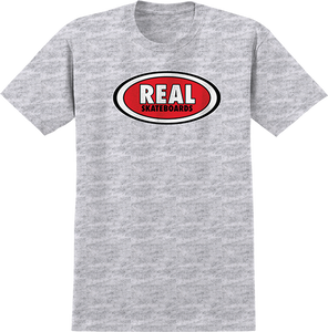 Real Oval T-Shirt - Size: SMALL Ash/Red