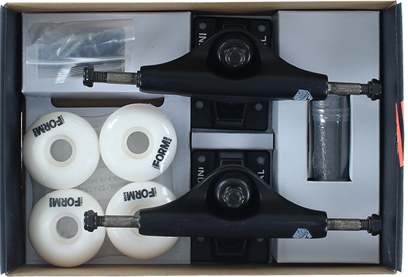 Ins Component Pack 4.75 Black/Black W/52mm White Skateboard Trucks (Set of 2)