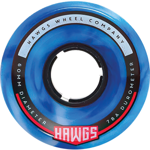 Hawgs Chubby Hawg 60mm 78a Blue/White Swirl Skateboard Wheels (Set of 4)