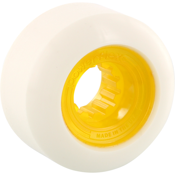 Powerflex Rock Candy 58mm 84b White/Clear Yellow Skateboard Wheels (Set of 4)
