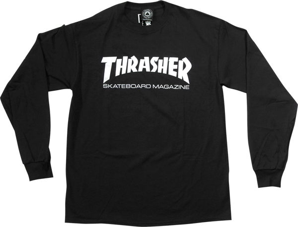 Thrasher Skate Mag Long Sleeve T-Shirt - Size: MEDIUM Black/White