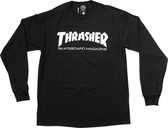 Thrasher Skate Mag Long Sleeve T-Shirt - Size: MEDIUM Black/White
