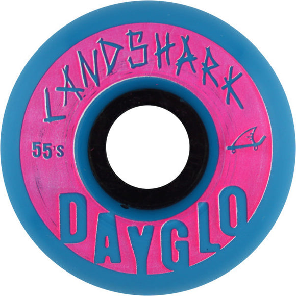 Landshark Dayglo 55mm Blue Skateboard Wheels (Set of 4) - Universo Extremo Boards