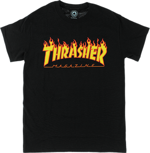 Thrasher Flame T-Shirt - Size: MEDIUM Black