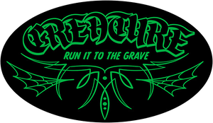 Creature To The Grave Vinyl Decal 4x2.37 Green/Black