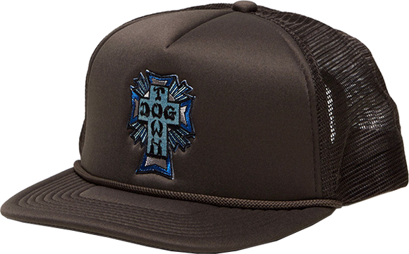 Dogtown Blue Cross Patch Mesh Skate Skate HAT - Adjustable Charcoal  