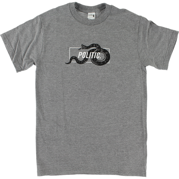 Politic Snake In A Box Short Sleeve T-Shirt - Size: SMALL Heather Grey