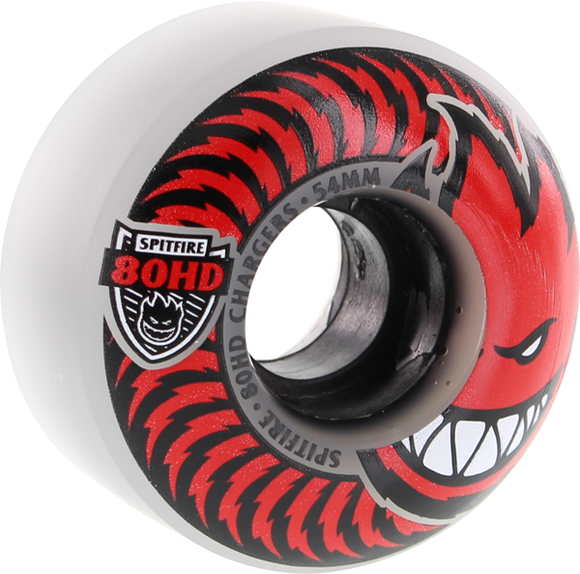 Spitfire 80hd Charger Classic Full 54mm Clear/Red Skateboard Wheels (Set of 4)