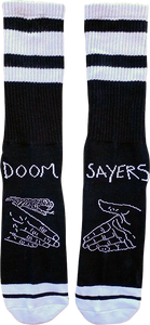 Doom Sayers Snake Shake Crew Socks Black/White - Single Pair 