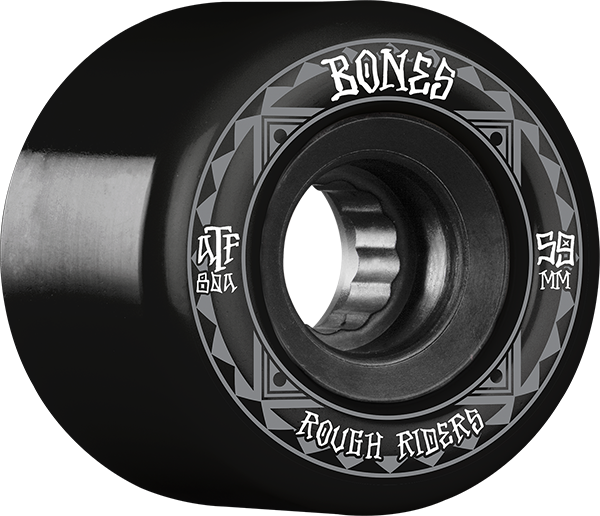 Bones Wheels ATF Rough Rider Runners 59mm 80a Black/Black Skateboard Wheels (Set of 4)