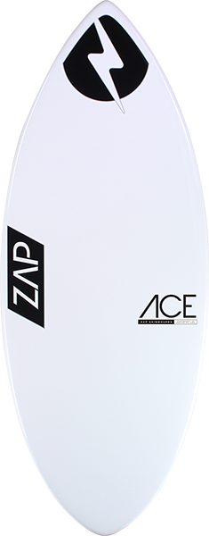 Zap Ace 56" Skimboard White/Assorted  Color Bottom Art