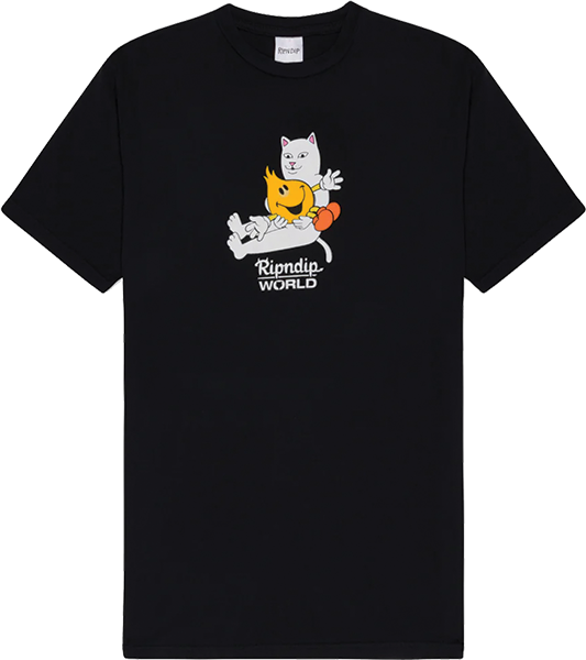 Rip N Dip Nerm Heart Flameboy T-Shirt - Size: LARGE Vintage Black