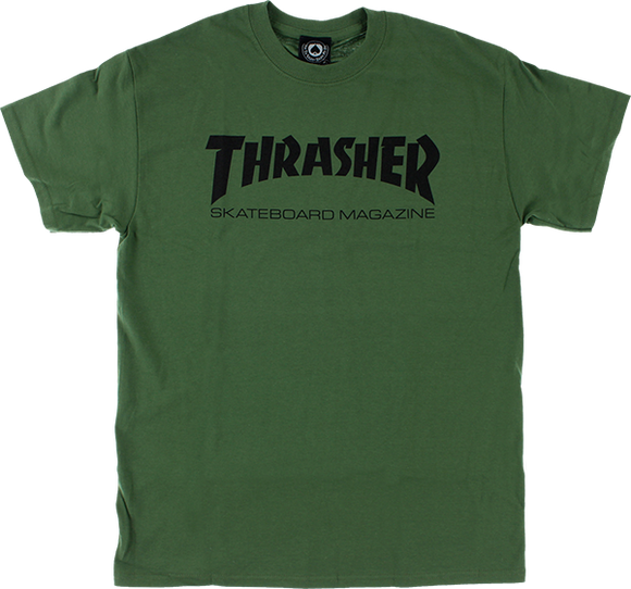 Thrasher Skate Mag T-Shirt - Size: MEDIUM Army/Black