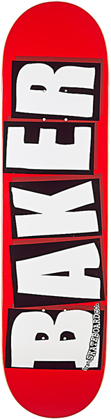 Baker Brand Logo Skateboard Deck -8.0 Red/White DECK ONLY