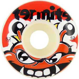 Termite Tommy White / Red Skateboard Wheels - 52mm (Set of 4) - Universo Extremo Boards