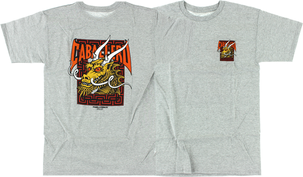 Powell Peralta Cab Street Dragon T-Shirt - Size: SMALL Heather Grey
