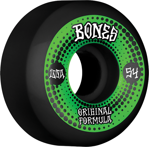 Bones Wheels 100'S Og V5 Originals 54mm 100a Black Skateboard Wheels (Set of 4)