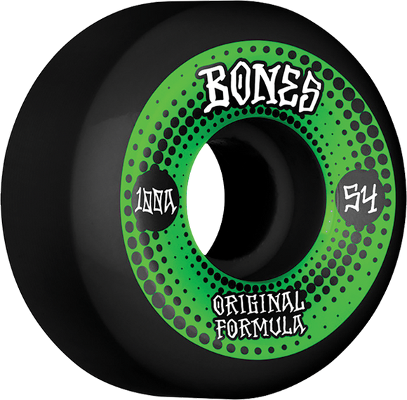 Bones Wheels 100'S Og V5 Originals 54mm 100a Black Skateboard Wheels (Set of 4)
