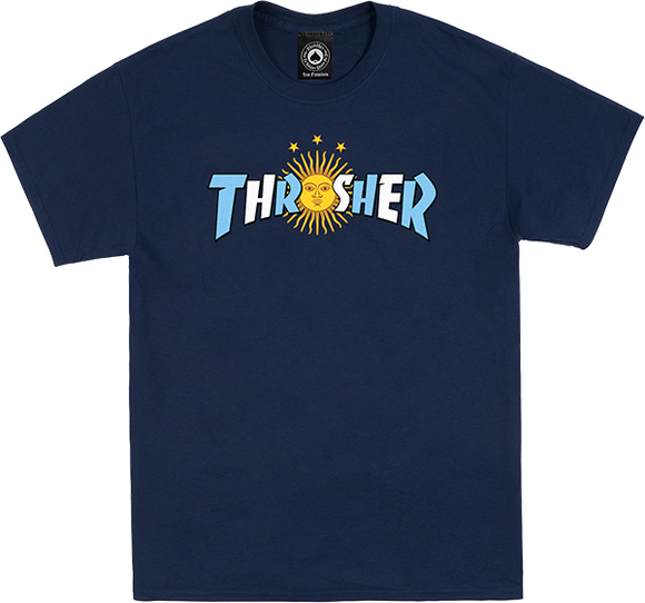 Thrasher Argentina Estrella T-Shirt - Size: MEDIUM Navy