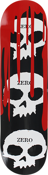 Zero 3 Skull With Blood Skateboard Deck -7.25 Black/White/Red DECK ONLY