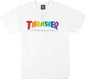 Thrasher Rainbow Mag T-Shirt - Size: LARGE White