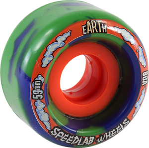Speedlab Globes 59mm 80a Blue/Green Swirl Skateboard Wheels (Set of 4)